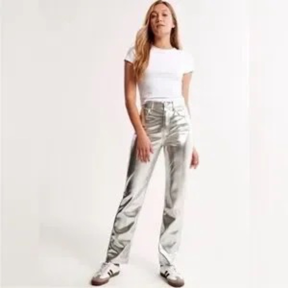 Abercrombie & Fitch Silver High Rise Jeans